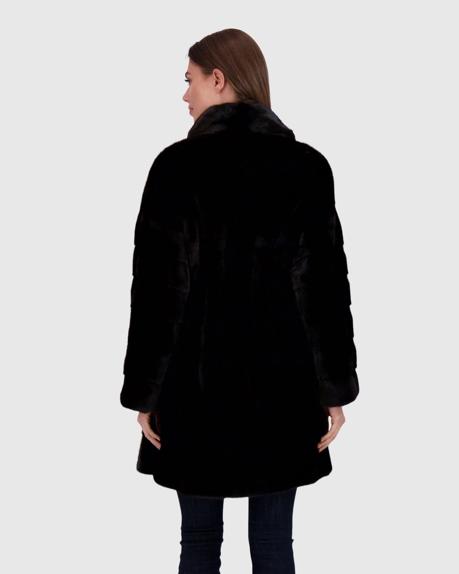 Mink Stroller With Leather Belt | Black