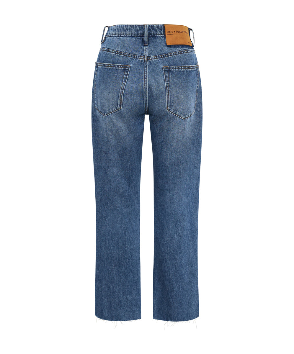 Hooligans Low Waist Relaxed Straight Leg Denim Jeans | Bay Blue