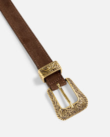 No. 15 Belt | Chocolate-Gold