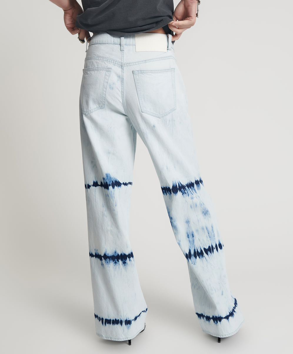 Jackson Mid Waist Wide Leg Denim Jeans | Bleached Out White