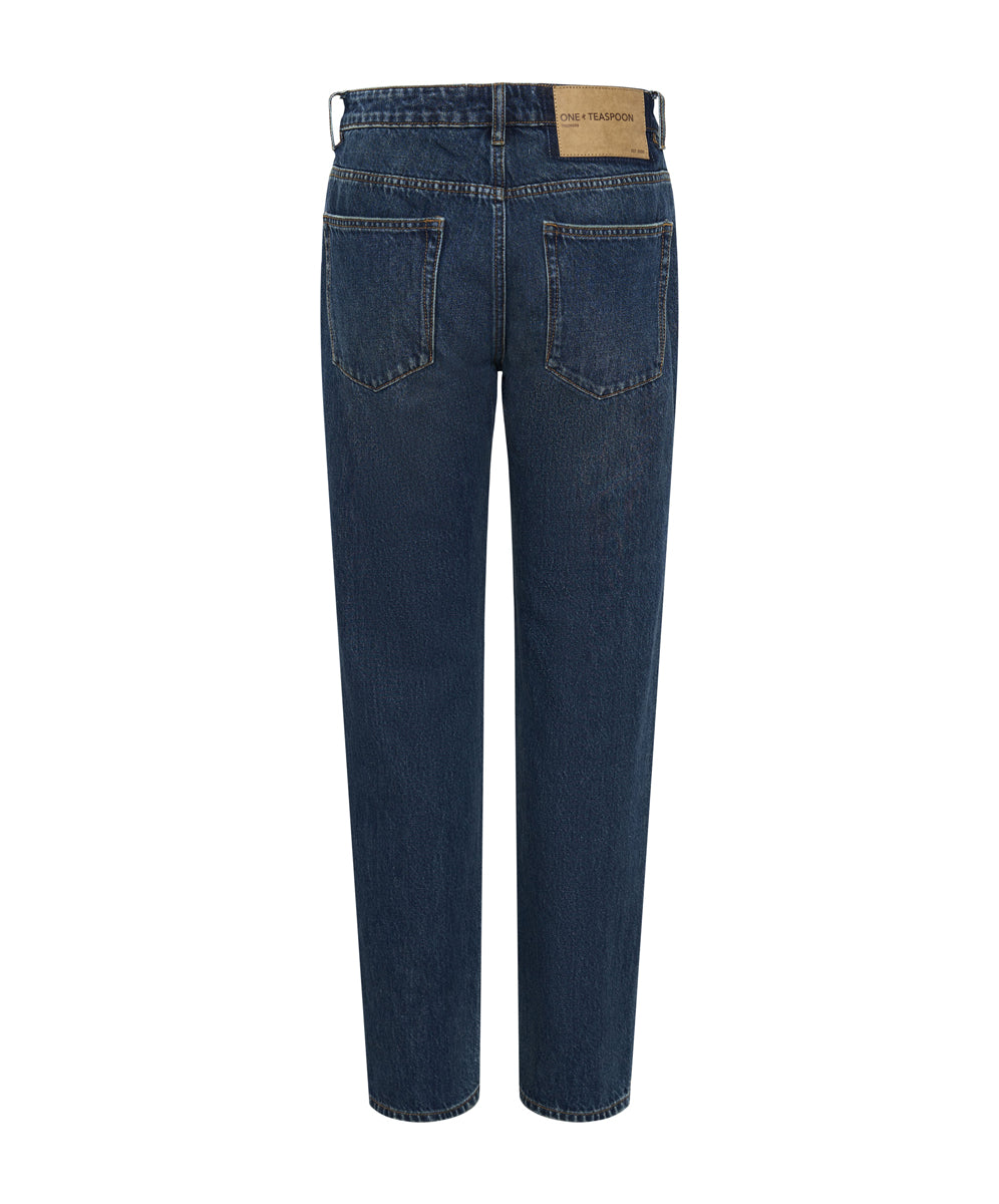 Truckers Mid Waist Straight Leg Denim Jeans | Royal Blue