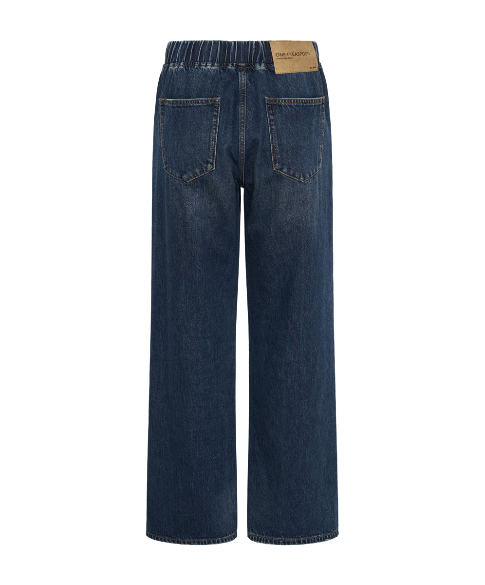 Roadhouse Wide Leg Drawstring Denim Jeans | Royal Blue