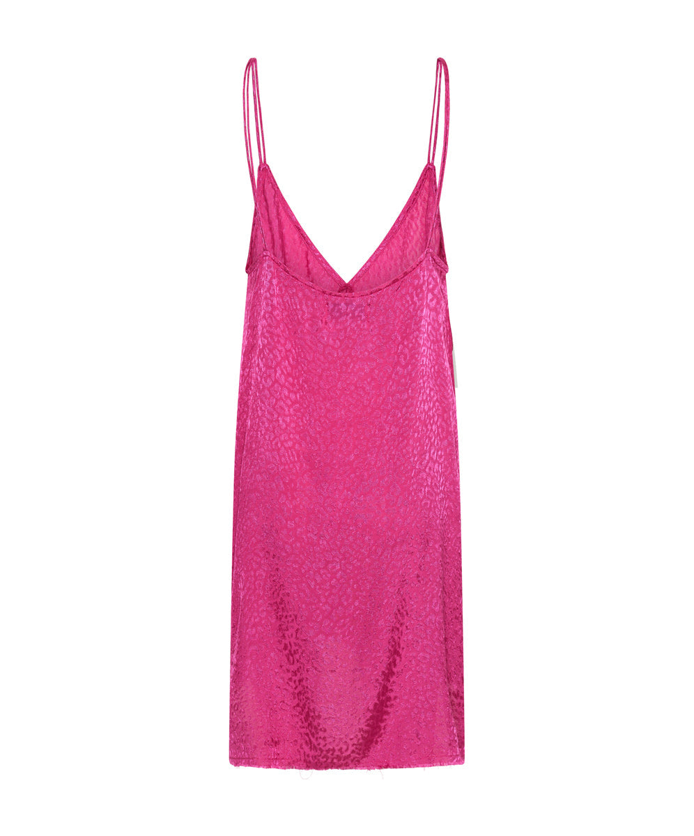 Jacquard Slip Mini Dress | Shocking Pink