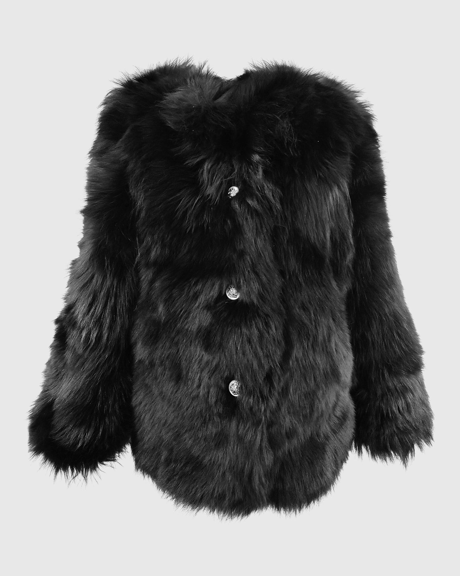 Select Lamb Collarless Jacket | Black