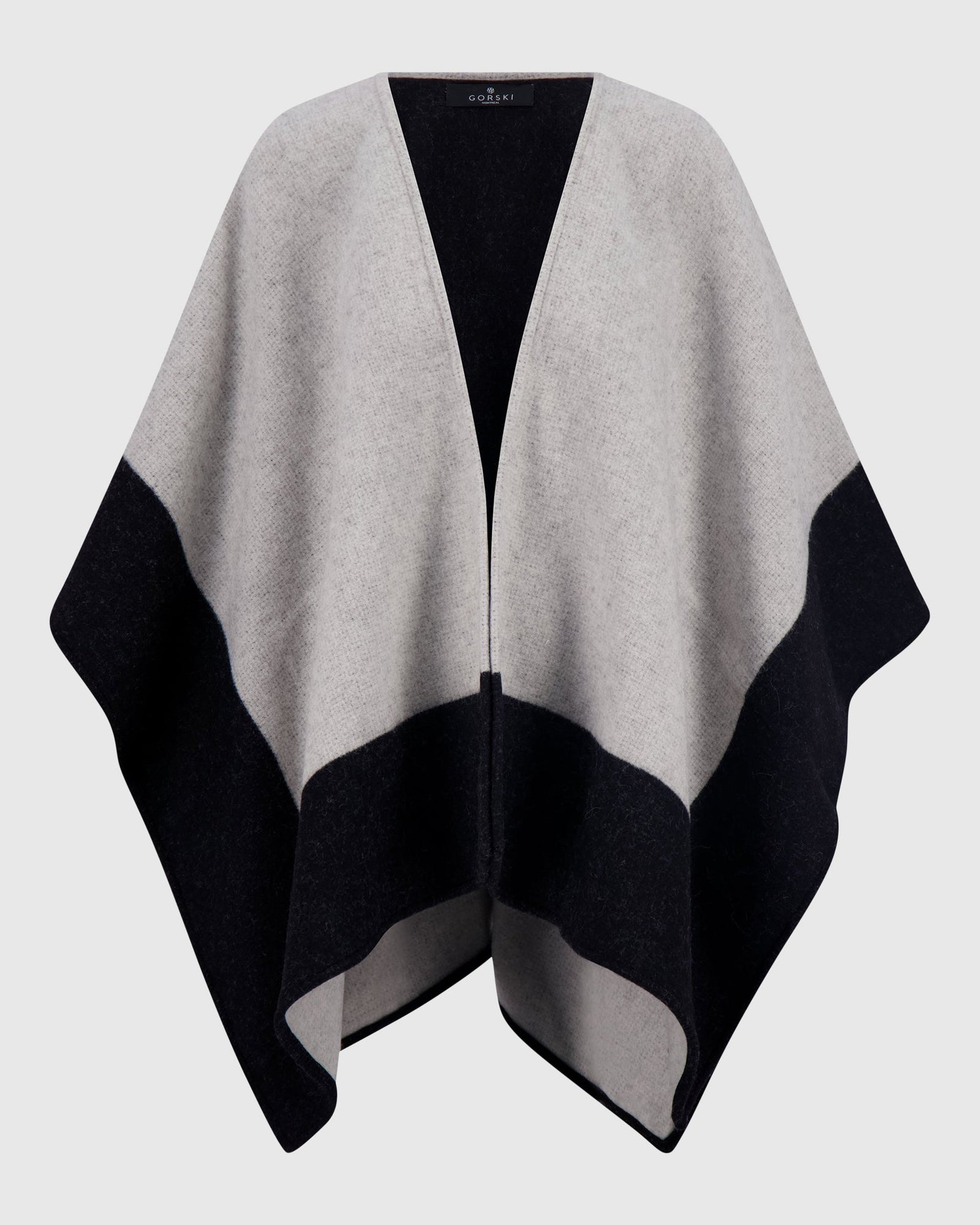 Reversible Select Wool Cape | Black/White