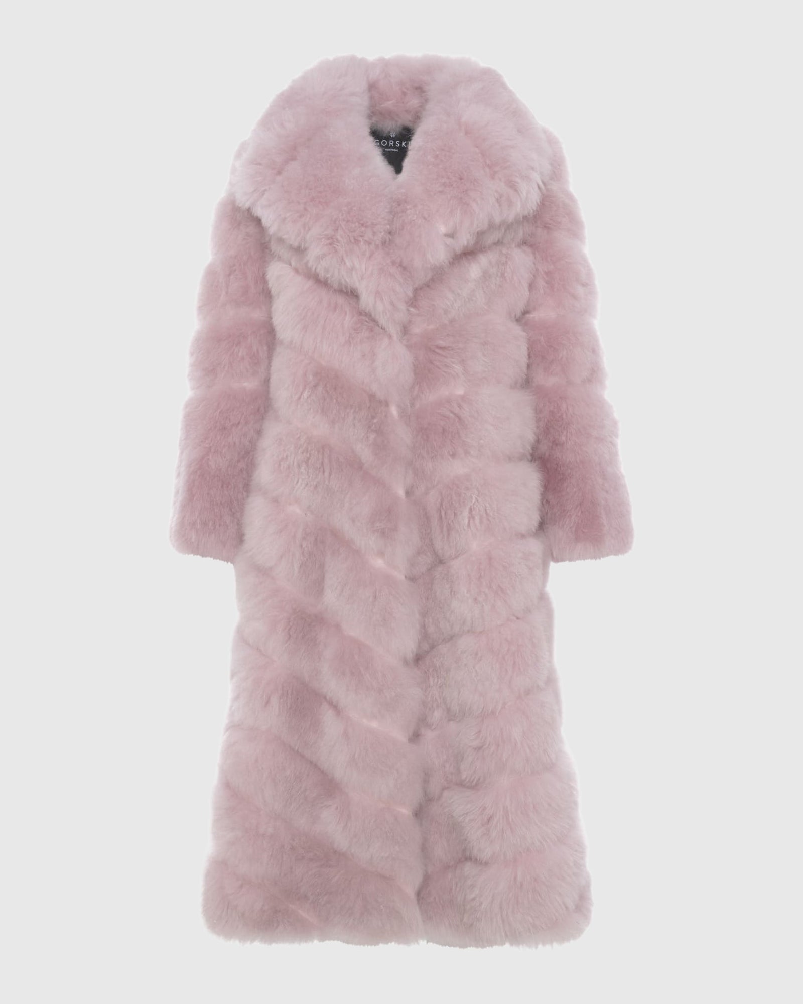 Select Cashmere Goat Diagonal Coat | Light Pink