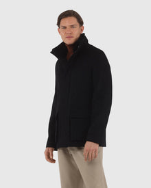 Men | Loro Piana Wool Jacket With Detachable Select Shearling Lamb Collar | Black/Black