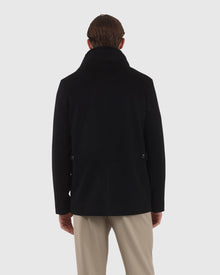 Men | Loro Piana Wool Jacket With Detachable Select Shearling Lamb Collar | Black/Black