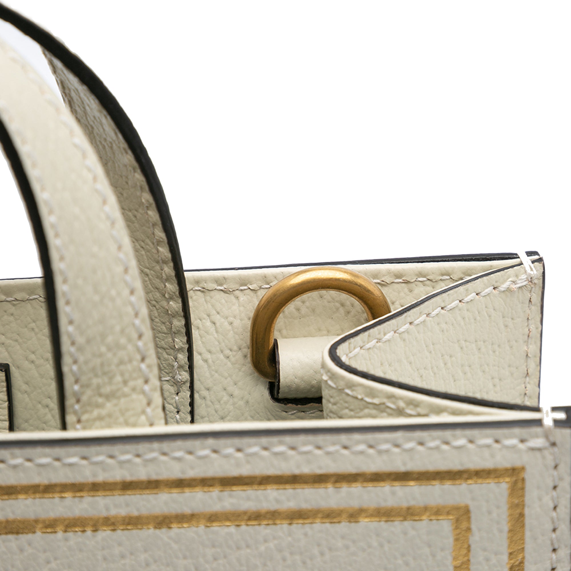 Gucci | Pre-Owned Garden Calfskin Mushrooms Vertical Shopping Tote | Brown/Beige