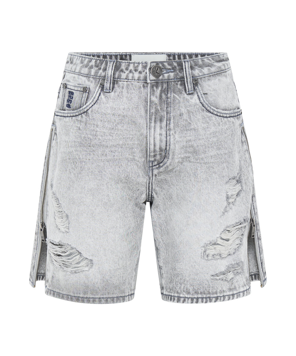 Jacksons Mid Waist Wide Leg Denim Shorts | Slate Acid