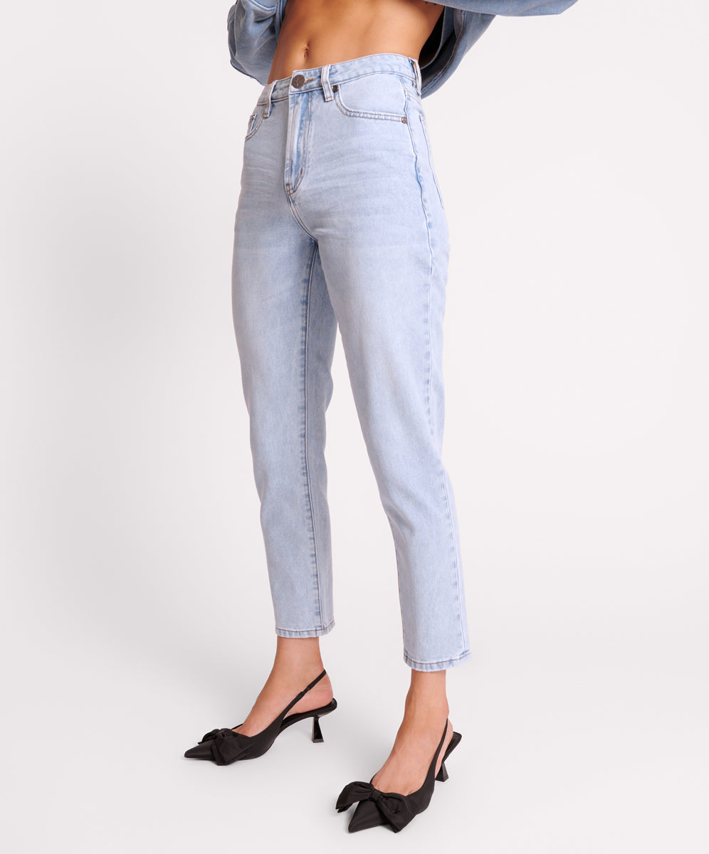 Legends High Waist Mom Fit Denim Jeans | Blue Latte