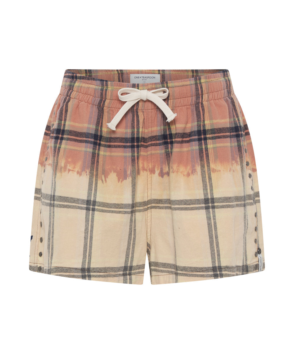 Flannel Studded Boxer Shorts | Peach