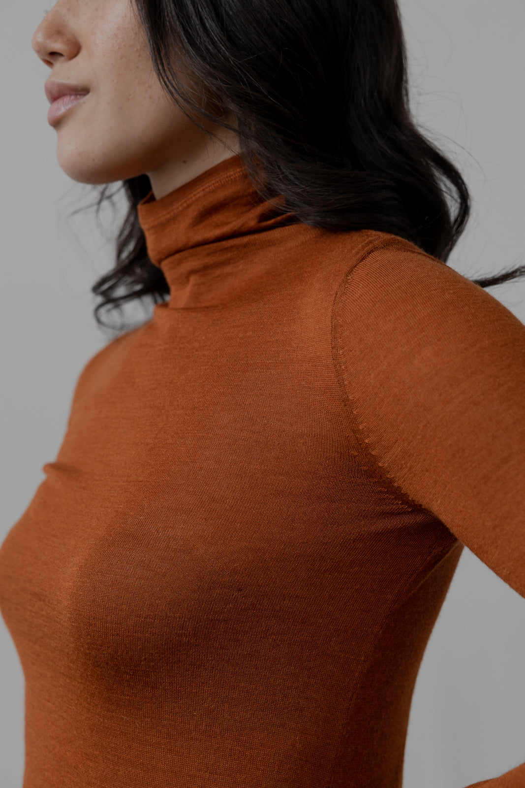 T Neck Pullover | Rust