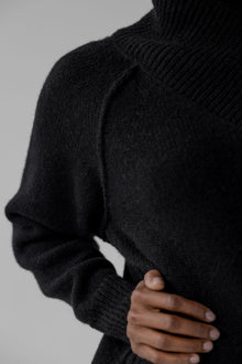 Wrap Collar Baby Alpaca Pullover | Green Envy