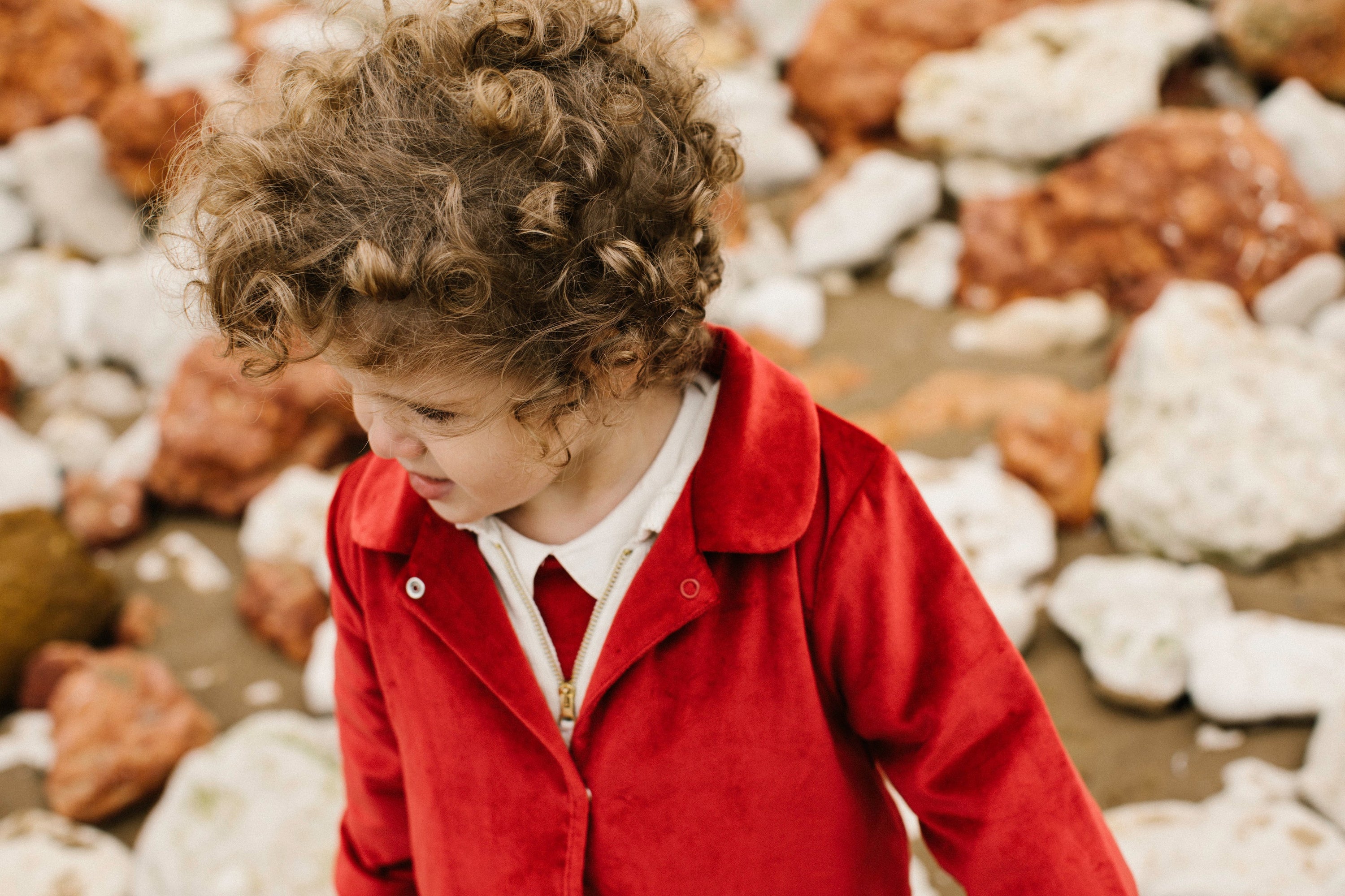 Unisex | Organic Cotton Velvet Jacket | Red