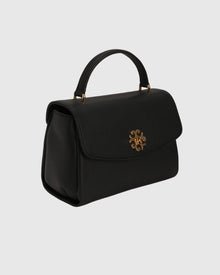 Top Handle Leather Satchel | Black (V2)