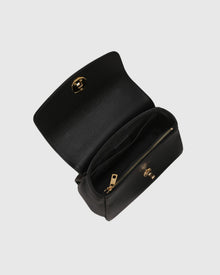 Top Handle Leather Satchel | Black (V2)
