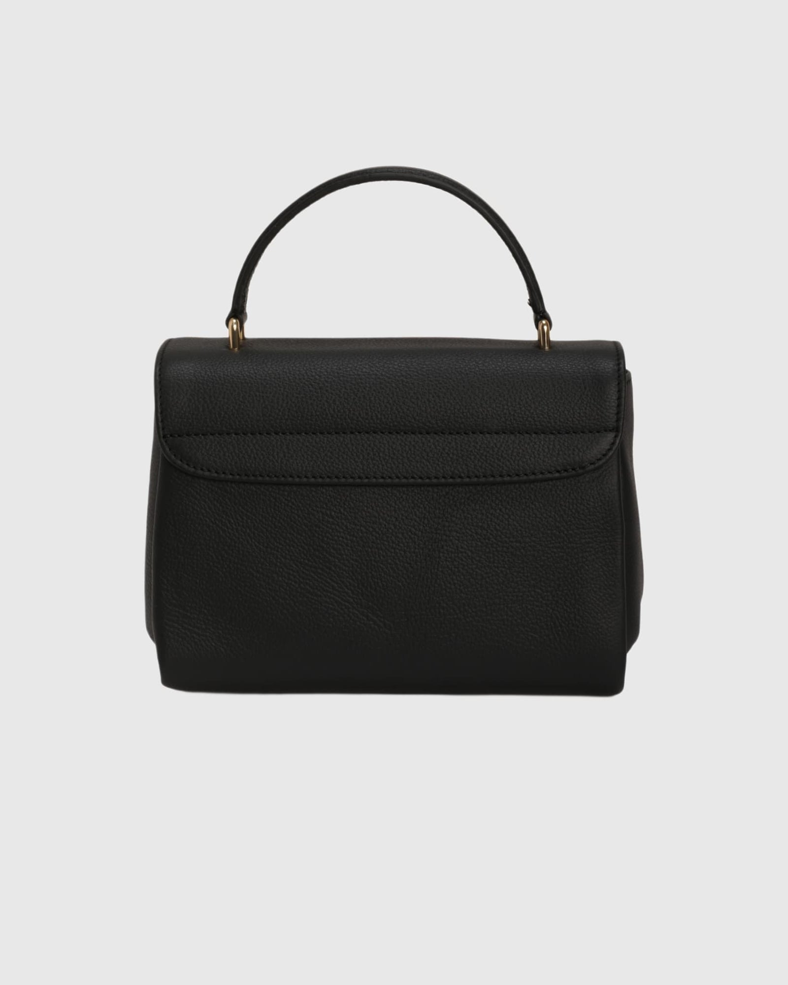 Top Handle Leather Satchel | Black (V2)