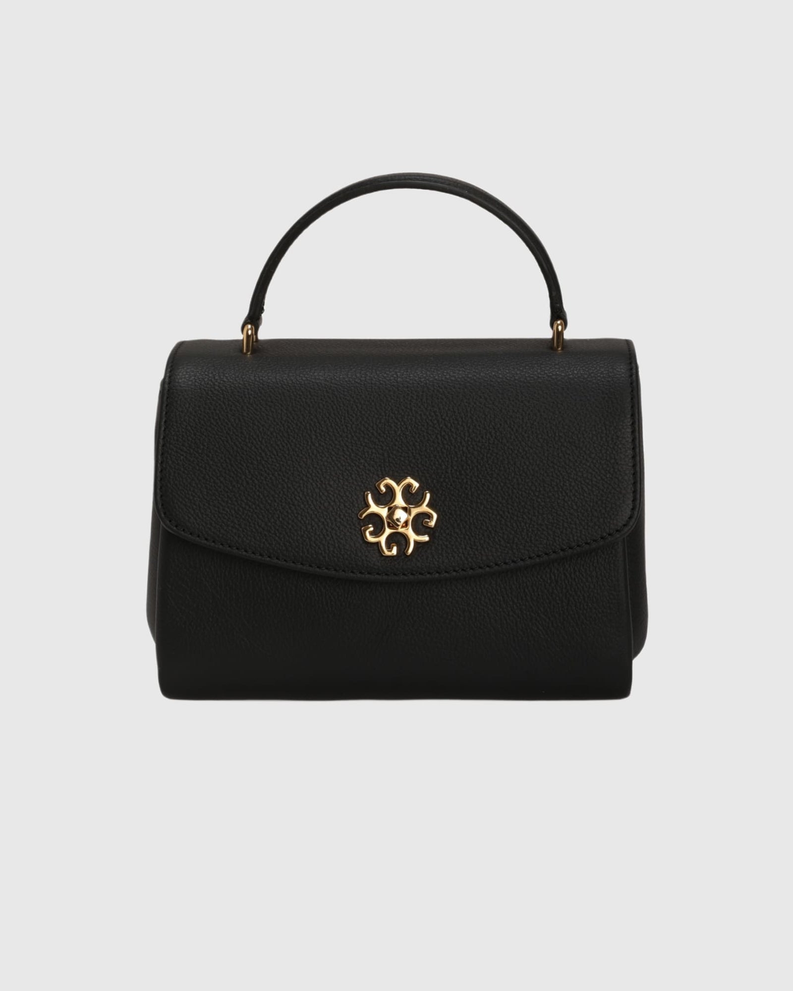 Top Handle Leather Satchel | Black (V2)