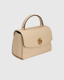 Top Handle Leather Satchel | Beige (V2)