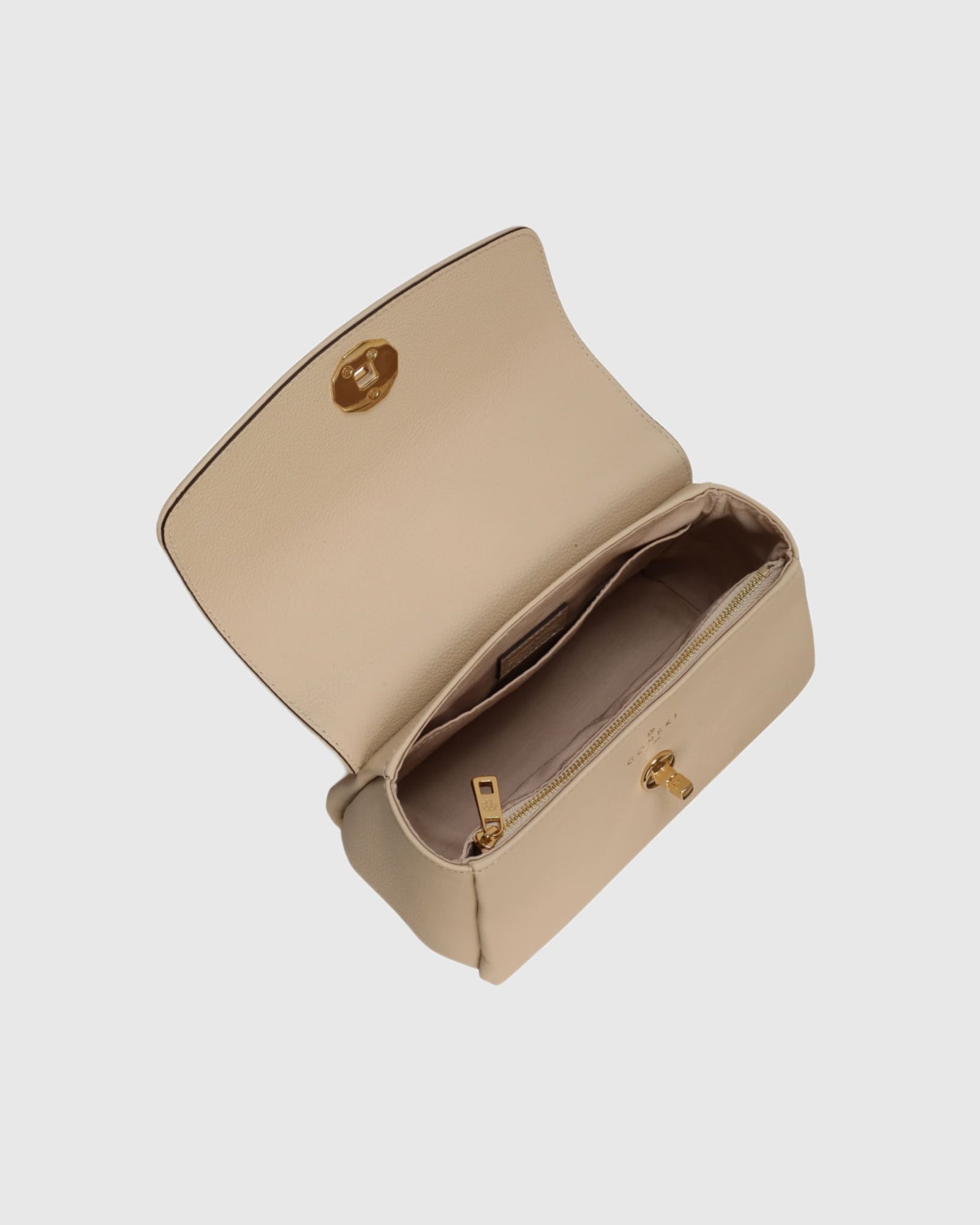 Top Handle Leather Satchel | Beige (V2)
