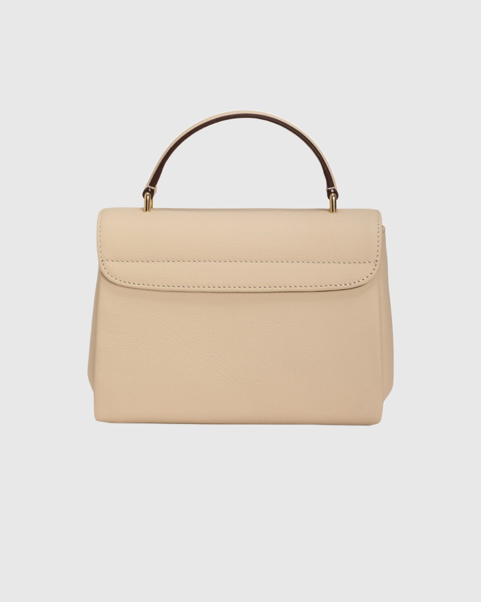 Top Handle Leather Satchel | Beige (V2)