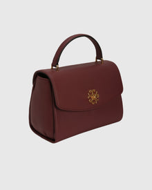 Top Handle Leather Satchel | Burgundy