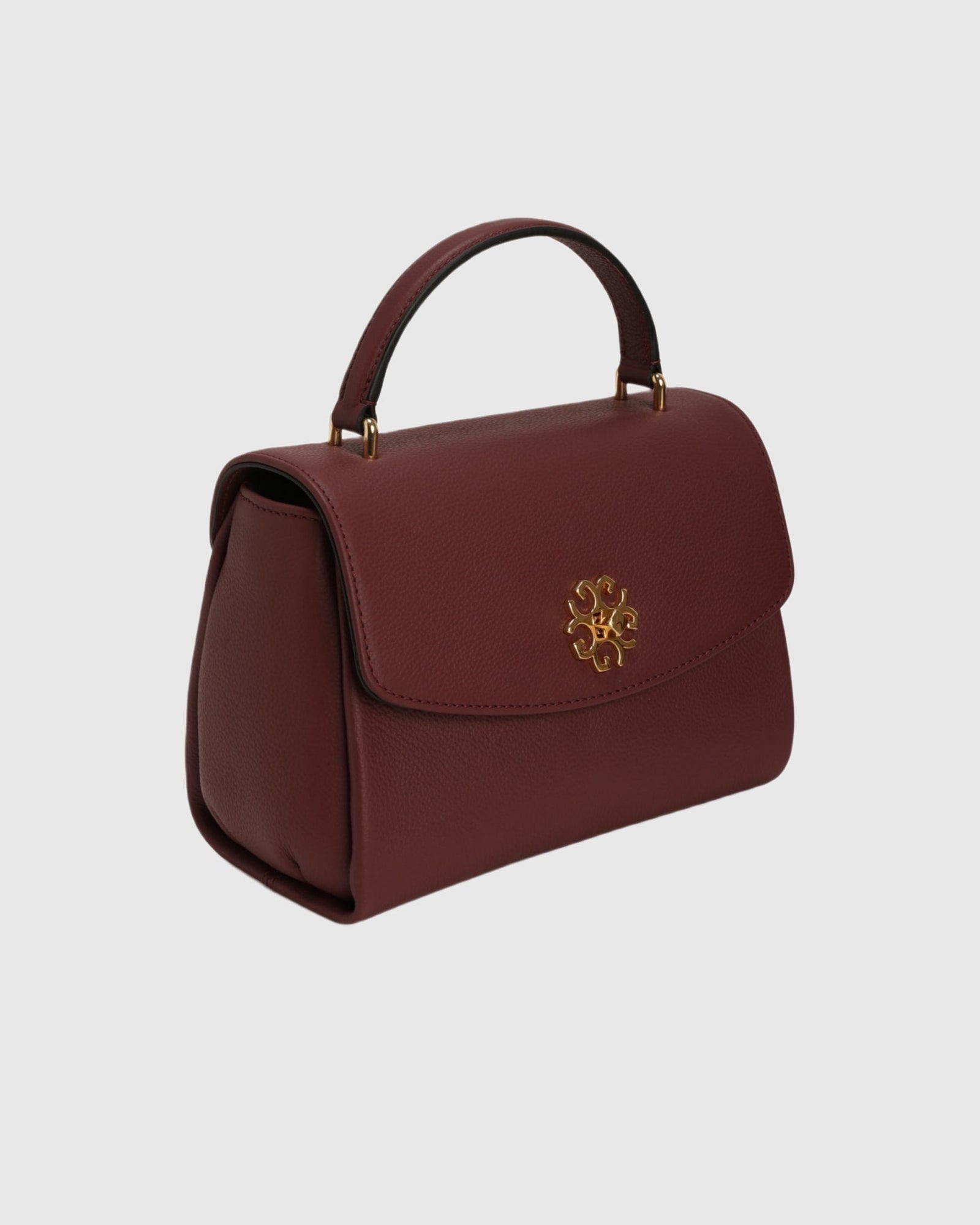 Top Handle Leather Satchel | Burgundy