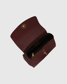 Top Handle Leather Satchel | Burgundy