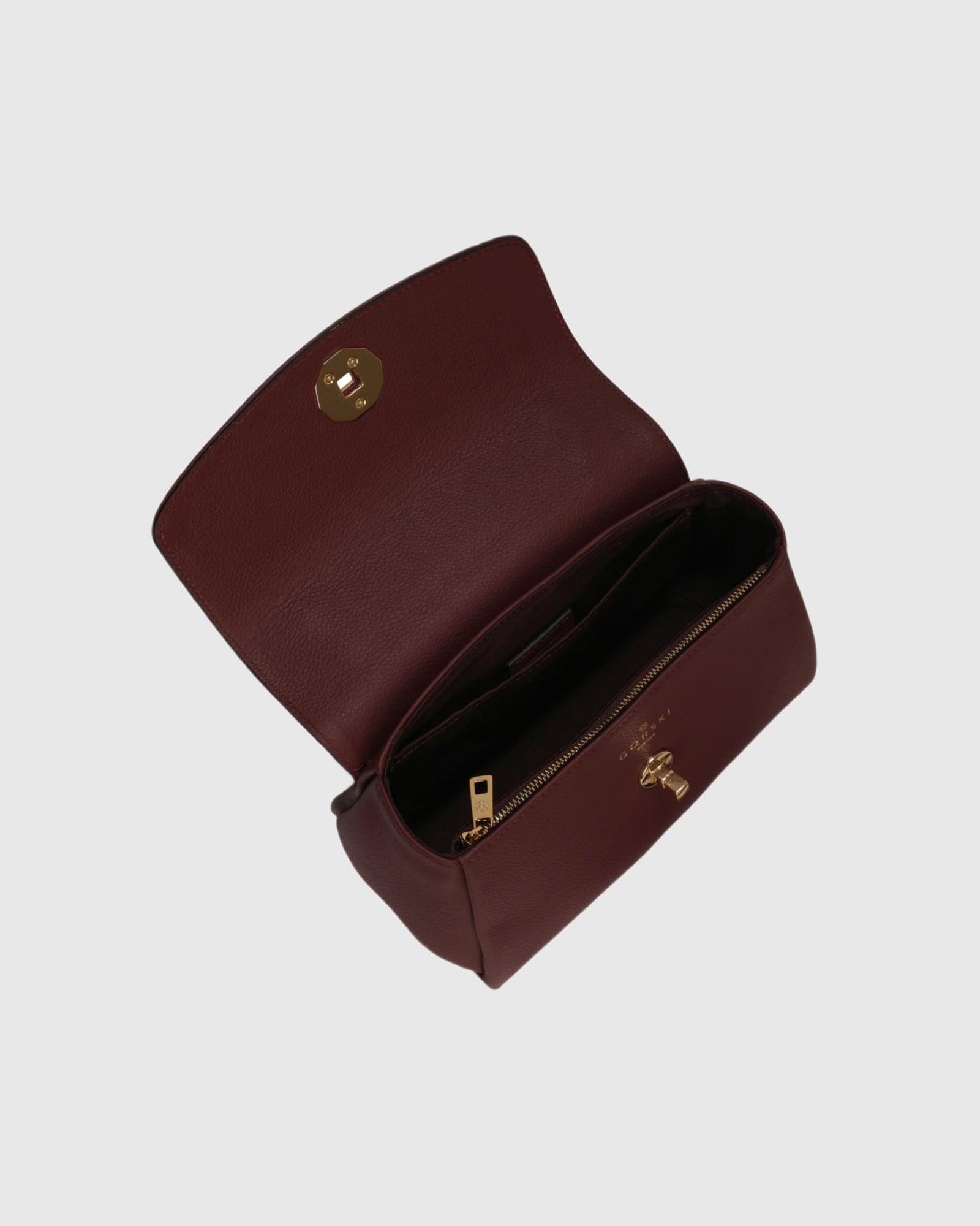 Top Handle Leather Satchel | Burgundy