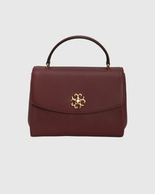 Top Handle Leather Satchel | Burgundy
