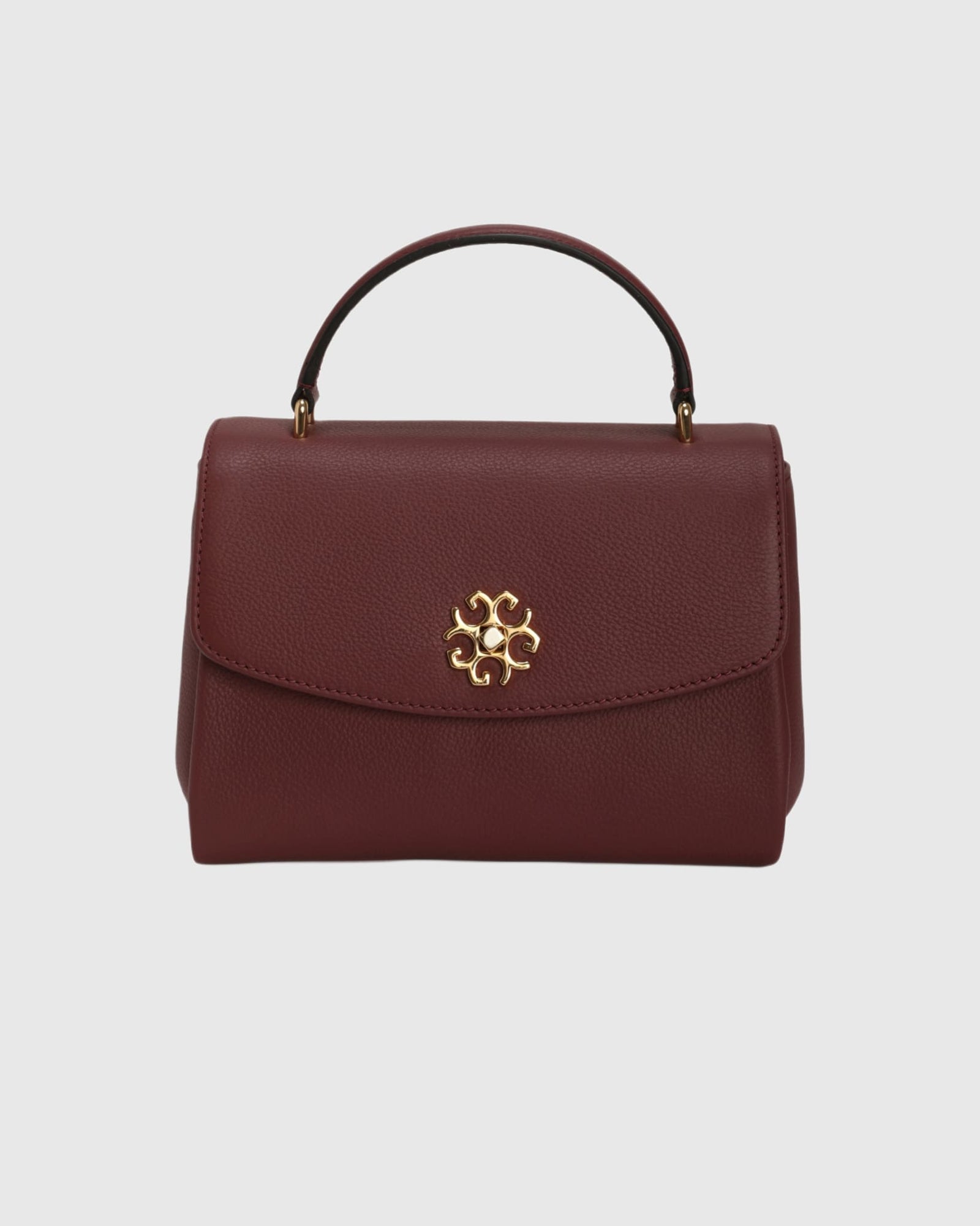 Top Handle Leather Satchel | Burgundy
