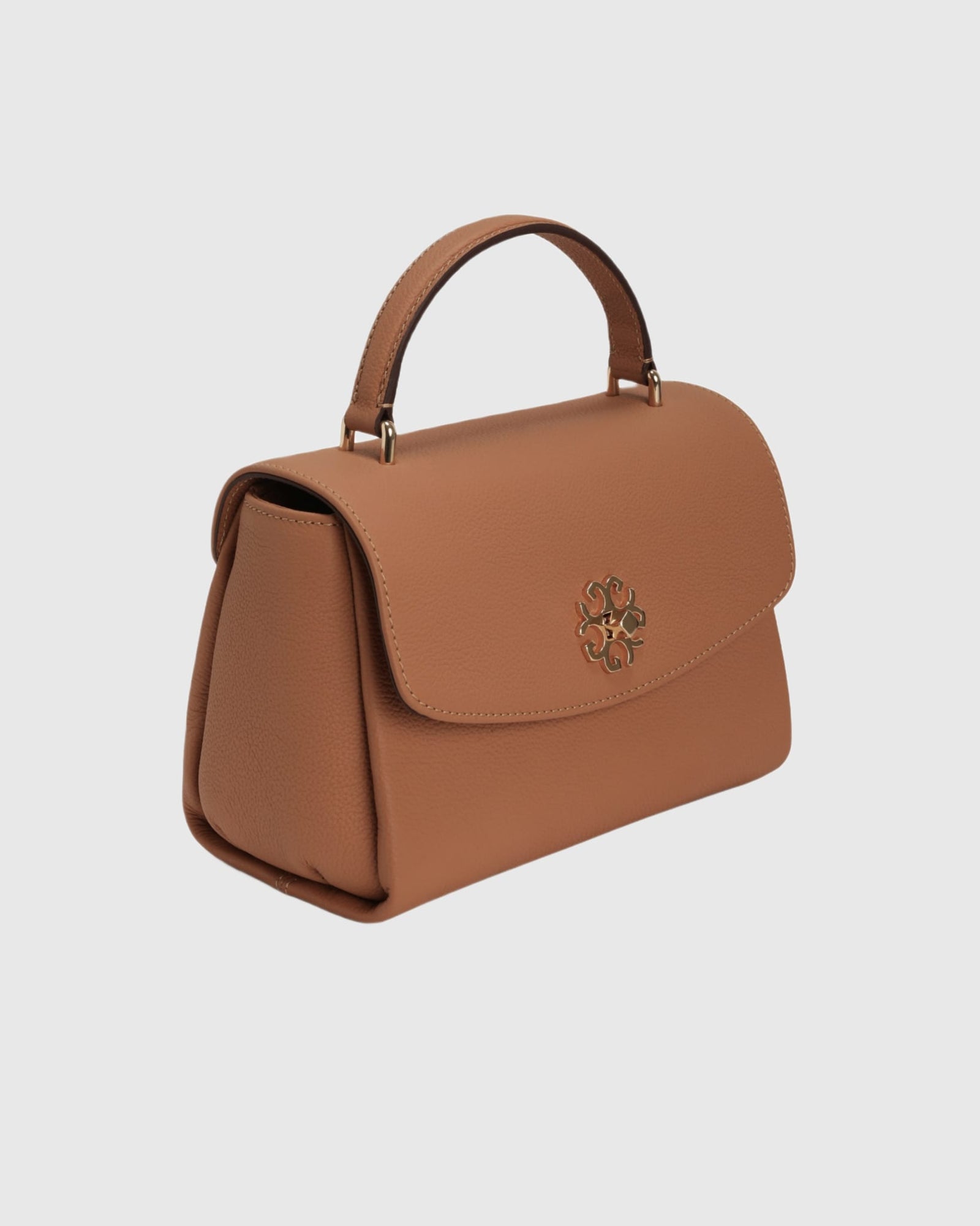 Top Handle Leather Satchel | Tan