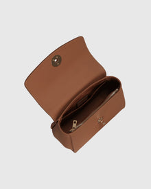 Top Handle Leather Satchel | Tan
