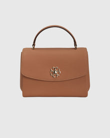 Top Handle Leather Satchel | Tan