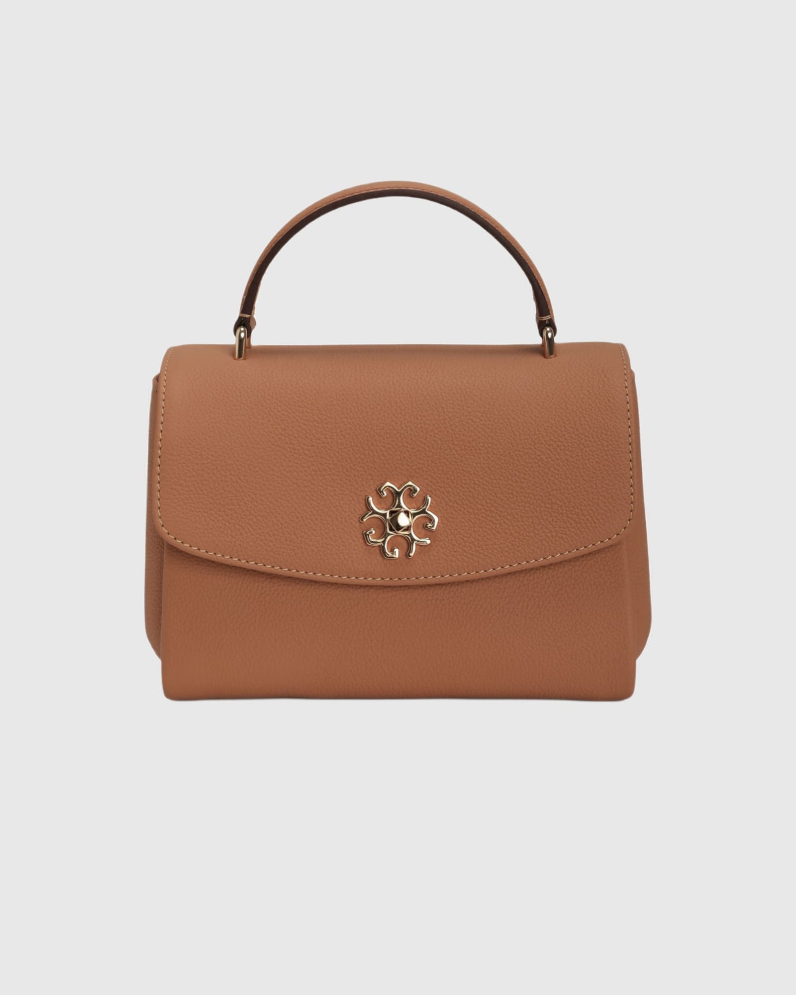 Top Handle Leather Satchel | Tan