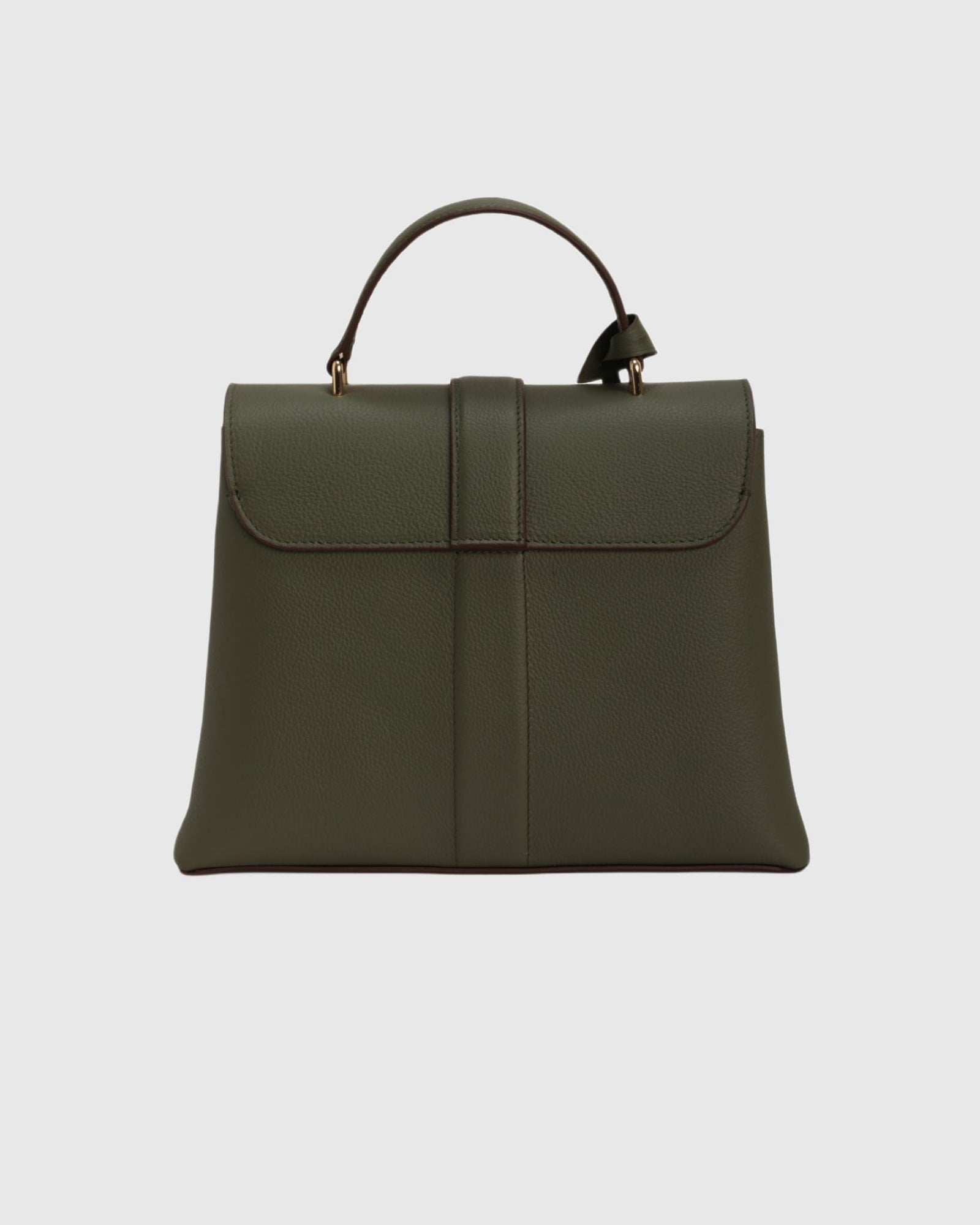Top Handle Leather Envelope Satchel | Olive