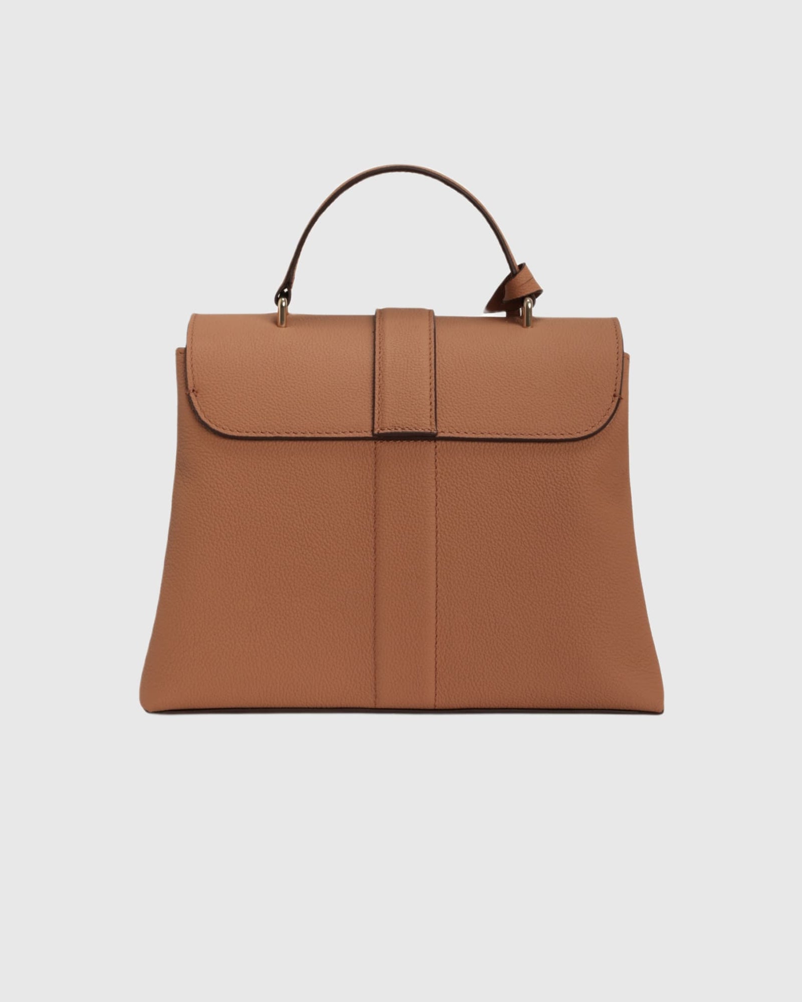 Top Handle Leather Envelope Satchel | Tan