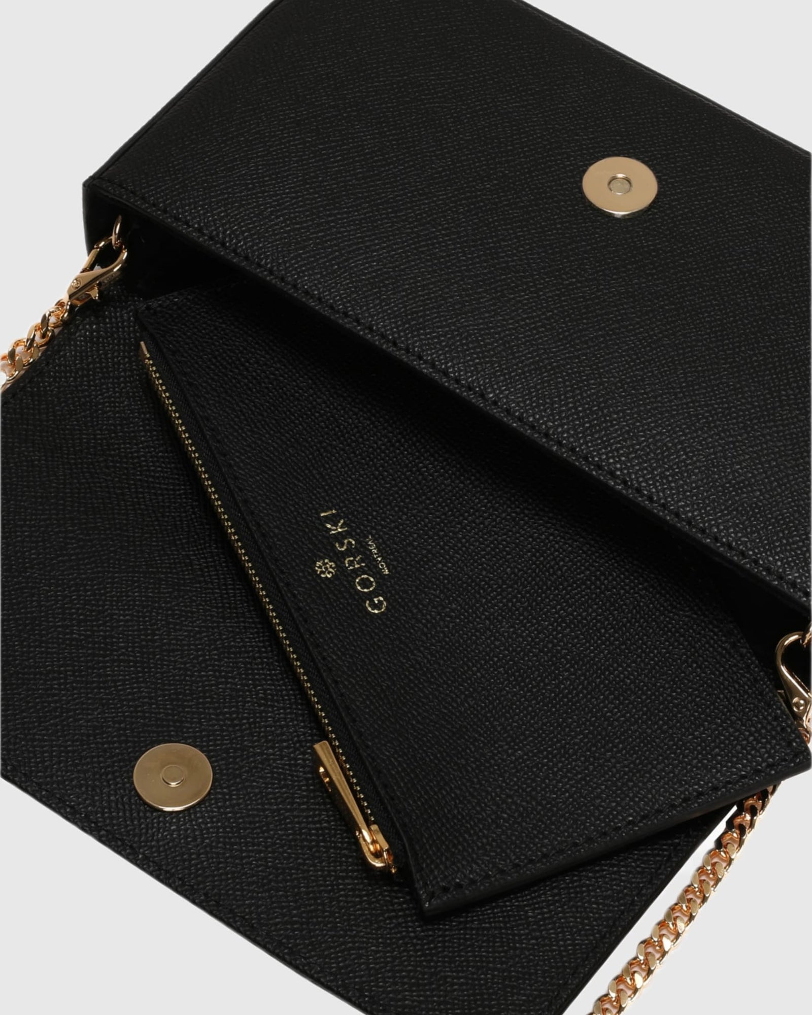 Pochette Leather Crossbody Bag | Black