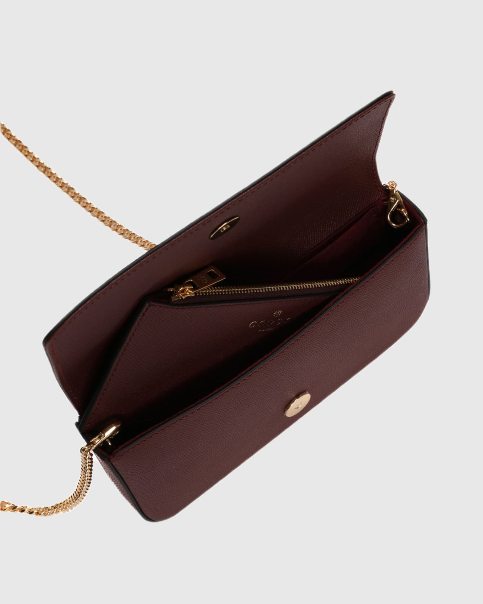 Pochette Leather Crossbody Bag | Burgundy