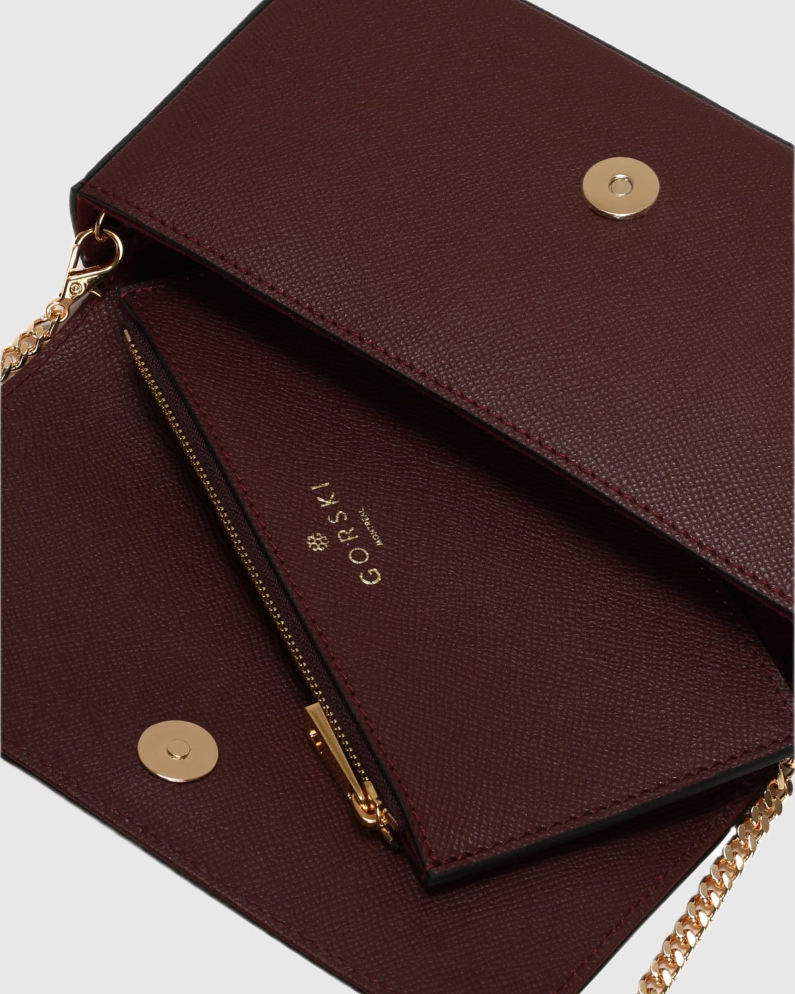 Pochette Leather Crossbody Bag | Burgundy