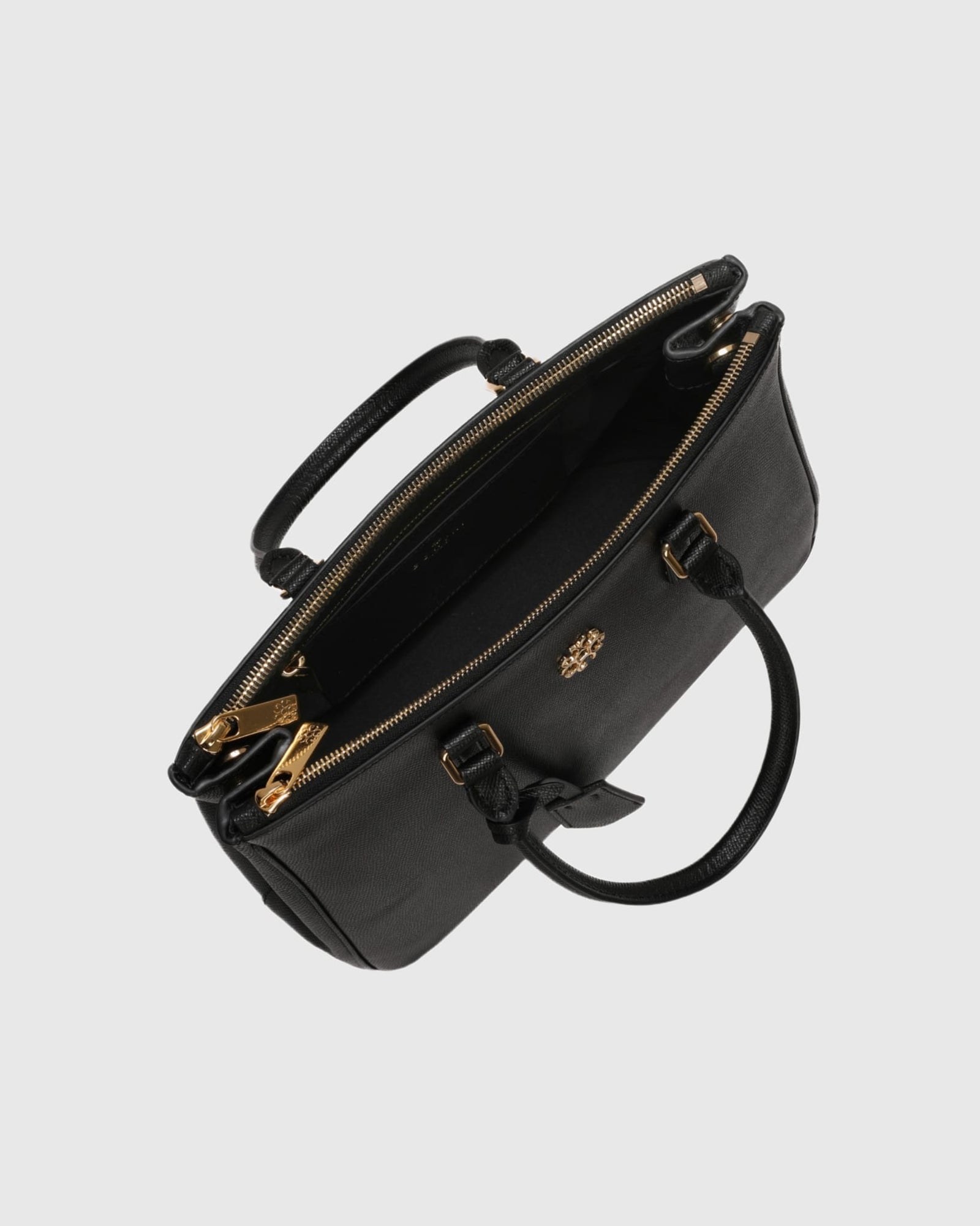 Top Handle Leather Satchel | Black (V1)