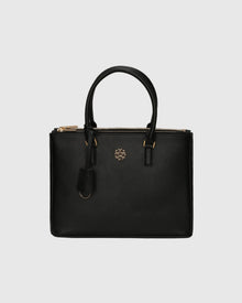 Top Handle Leather Satchel | Black (V1)