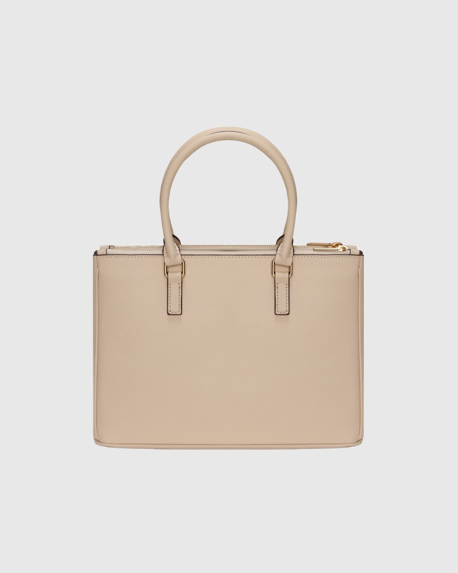Top Handle Leather Satchel | Beige (V1)