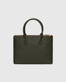 Top Handle Leather Satchel | Olive