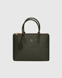 Top Handle Leather Satchel | Olive