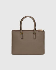 Top Handle Leather Satchel | Taupe