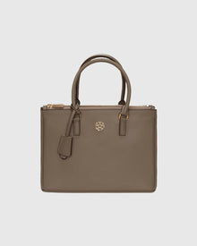 Top Handle Leather Satchel | Taupe
