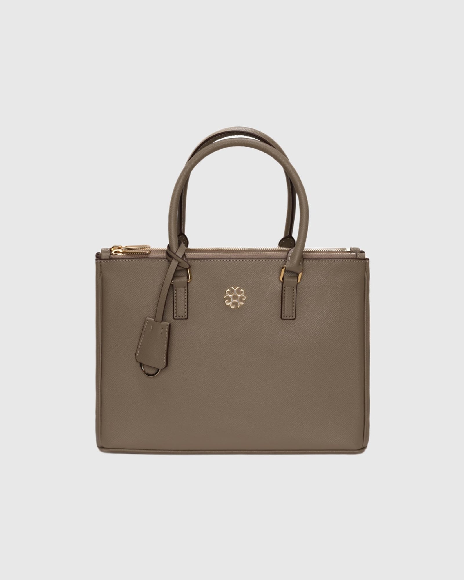 Top Handle Leather Satchel | Taupe