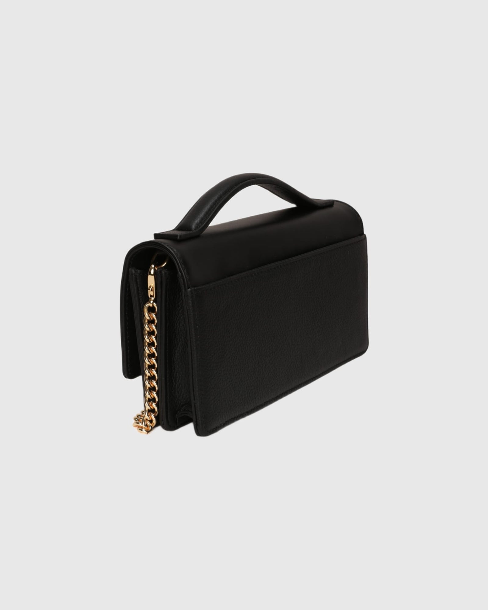 Top Handle Leather Crossbody Bag | Black